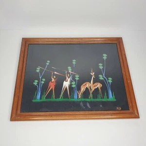 Vintage 60s MCM Nigerian African Painting Mid Century 14 X 11 signed DKO - Picture 1 of 7