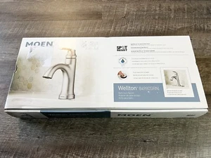 Moen Wellton 84980SRN Single-Handle Spot Resist Brushed Nickel Bathroom Faucet - Picture 1 of 4