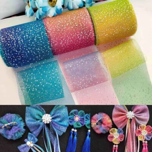 1x 5yards 6cm Rainbow Dot Tulle Soft Iridescent Mesh Ribbon DIY Handmade Craft - Picture 1 of 23