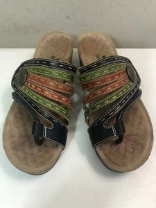 Women’s L’artiste Spring Step Calen, sz 5.5/36 Multi Leather Cork Wedge Sandal - Picture 1 of 12