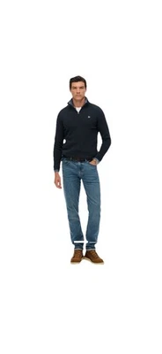 Superdry Vintage Cotton Half Zip Knit Jumper Special Offer Size L - Image 1 of 3