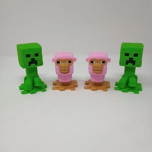 MINECRAFT Green Creepers & Pink Sheep Figures McDonalds Happy Meal Toys LOT OF 4 - Picture 1 of 10