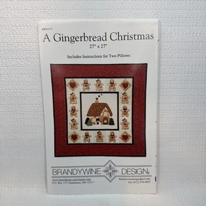 A Gingerbread Christmas Brandywine Designs 27" Quilt Wall Hanging Pillow Pattern - Picture 1 of 3
