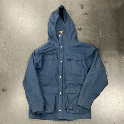 LL Bean Baxter State Parka 男式中号蓝色连帽尼龙拉链  — 第 1/4 张图片