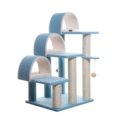 Armarkat 38" High Ivory Cat Step Stairs ramp, Cat Scratcher For Pets Cats - Image 1 of 4