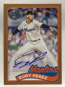 2024 Topps Update Eury Perez 35th Anniversary Gold Auto /50 Miami Marlins🔥🔥 - Picture 1 of 2