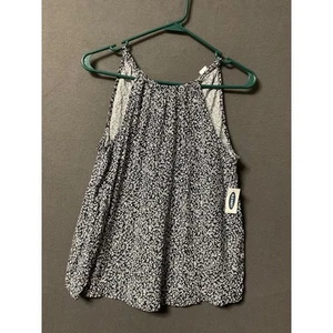Old Navy Women's Blue Floral Sleeveless Blouse Small Rayon Tank Top Summer NWT - Picture 1 of 6