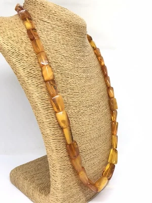 Ancien collier ambre cadeau vintage perles ambre naturel de la Baltique uniqu... - Photo 1/4