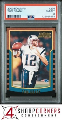 2000 BOWMAN #236 TOM BRADY RC PATRIOTS PSA 8 - Image 1 of 4