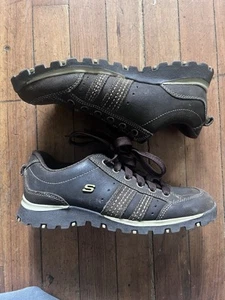 Vintage Y2K Skechers Sneakers Women’s Size 7 Chunky Brown Leather Lace Up - Picture 1 of 6