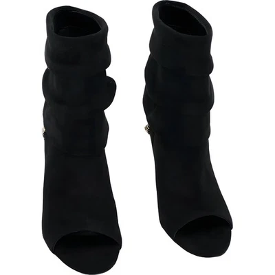 GUESS Adilee Botines de Gamuza Negros Peep-Toe Cadena Para Mujer EE. UU. 9.5 Foto 1 de 4