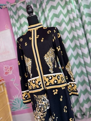 Винтажное макси-платье Gene Berk Paganne с леопардовым принтом 1970-е M - Изображение 1 из 4