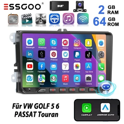 DAB 64G CAM Android Autoradio für VW Golf 5 6 Touran Tiguan Polo Jetta EOS Caddy - Bild 1 von 4