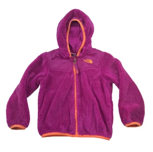 The North Face Kleinkind Fleece Kapuzenjacke durchgehender Reißverschluss rosa orange Kinder Größe 3T - Bild 1 von 13