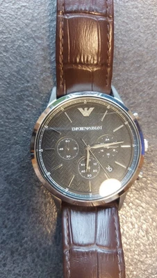 Emporio Armani Herrenuhr Armbanduhr AR 2482 Leder Braun - Bild 1 von 4