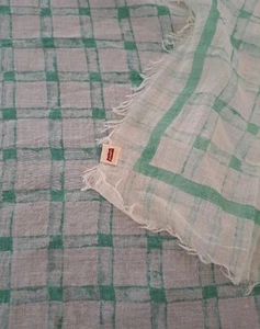 Vintage Levis Check Summer Scarf Neck Wrap Green Check,Casual,Western Style - Picture 1 of 6