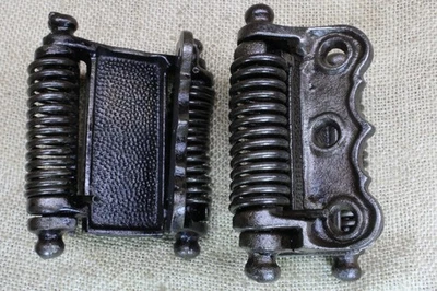 2 dobradiças antigas de porta de café estilo salão balanço duplo vitoriano restaurado ferro fundido - Imagem 1 de 4