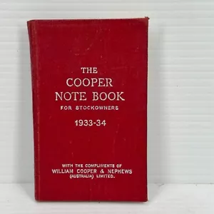 Vintage The Cooper Note Book For Stockowners 1933-34 - Picture 1 of 4