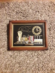 Linden Clock Art 1855 4-4-2 Steam Locomotive & Tender Framed Desk or Wall 10x8 - Picture 1 of 4