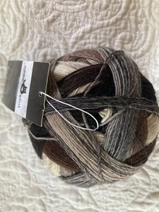 Zauberball Schoppel-Wolle Wool Sock Yarn 1993 Schokocreme Ombre Brown Black Gray - Picture 1 of 3