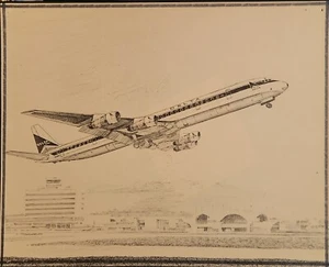 Set mit 22 Zeichnungen von Delta Flugzeugen von Fred Takasumi - Geschenk zum 50. Geburtstag - Bild 1 von 22
