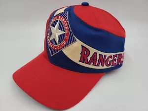 Vintage Texas Rangers Twins Enterprise Snapback Hat Cap Swirl Wave Men MLB Red - Picture 1 of 16