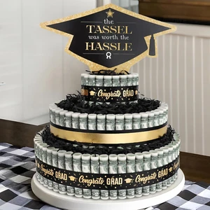 Graduation Gifts - 3 Tier Class of 2025 Money Cake Filled with Cash - High Schoo - Picture 1 of 12