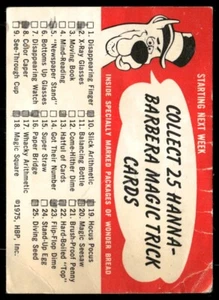 1975 Checklist Hanna Barbera Magic Trick Cards - Picture 1 of 2