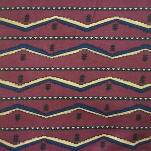 7 yds Flannel Fabric Cotton Print Plum Green Pine Trees Mountains - Picture 1 of 6