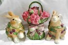 Discontinued Fitz & Floyd 3 Piece Canister Set Blackberry Rabbit