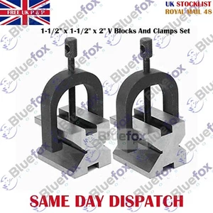 VEE BLOCKS MATCHED COPPIA 1-1/2"" X 1-1/2"" X 2"" DI BLUEFOX TOOLS - Foto 1 di 3