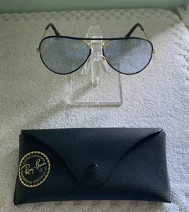Vintage Ray-Ban Leathers Aviator Tobacco Leather Sunglasses 58' Bausch&Lomb RARE - Picture 1 of 12