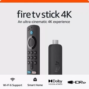 Amazon Fire TV Stick 4K Ultra HD WiFi 6 Netflix Prime Video Streaming Device NEW - Picture 1 of 6