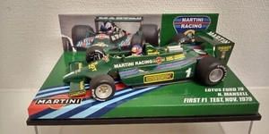 CONVERSIONE 1/43 MINICHAMPS LOTUS FORD 79 MANSELL PRIMO TEST F1 NOV 1979 MARTINI - Foto 1 di 6