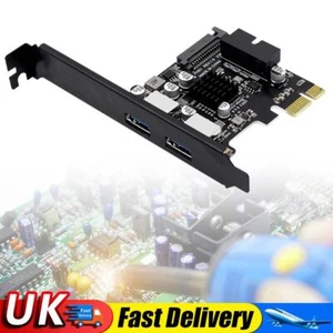 USB 3.0 PCI Express Expansion Card 5Gbps 19pin/20Pin Front Panel (Full height) U - Afbeelding 1 van 11