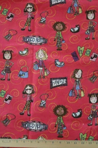 VIP BY CRANSTON * YO Y MIS GRANDES IDEAS * TELA DE FRANELA DIVA GIRL ~ 1,75 YARDAS - Imagen 1 de 1