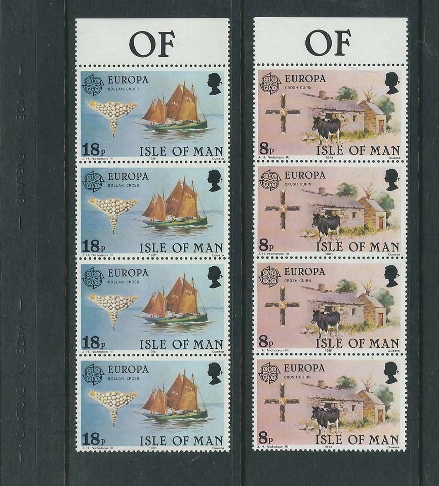 Isle Of  Man SC # 191-192 EUROPA 1981. Strips of 4 . MNH - Image 1 of 1