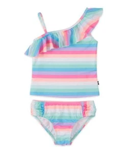 NAUTICA Girl's L(14/16) Stripe 2-Pc Asymmetrical Ruffle Tankini Swim Set NWT - Picture 1 of 2