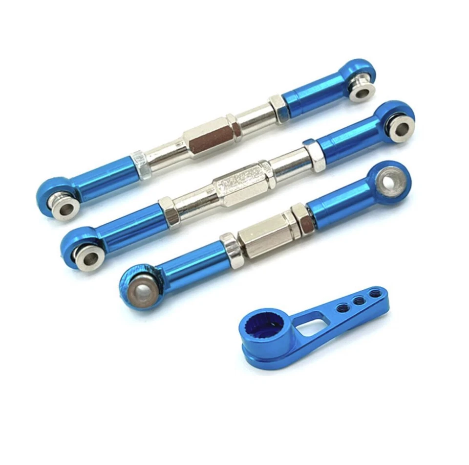 Metal Steering rod +servo arm Set For WLtoys 1/12 12401 12402 12403 12404 12409 - Image 1 of 1