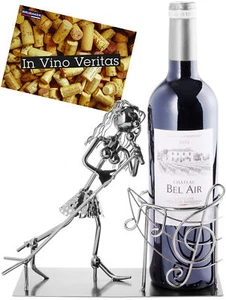 BRUBAKER Wine Bottle Holder Singer - Metal Sculpture Bottle Stand - Picture 1 of 12