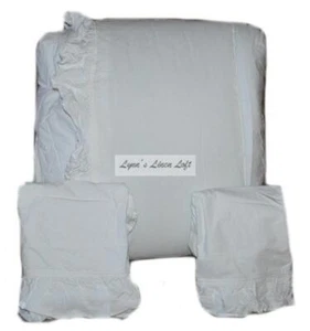 WHITE POST FARM Heirloom White Ruffle FULL/ QUEEN COMFORTER SET SHABBY CHIC - Picture 1 of 10