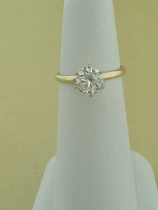 14K Gold Solitaire engagement Ladies Ring. 2ct Real Moissanite 14K Real Gold - Picture 1 of 3