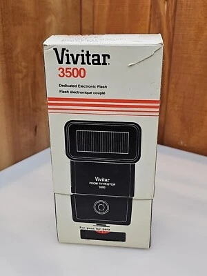 Vintage Vivitar Zoom Thyristor 3500 Dedicated Electronic Flash Zoom DM/C  - Image 1 of 4