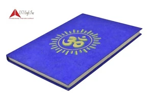8.5x6"Journal NepaliNotebookofHandmade Himalaya Lokta Paper Om print Blue cover - Picture 1 of 5