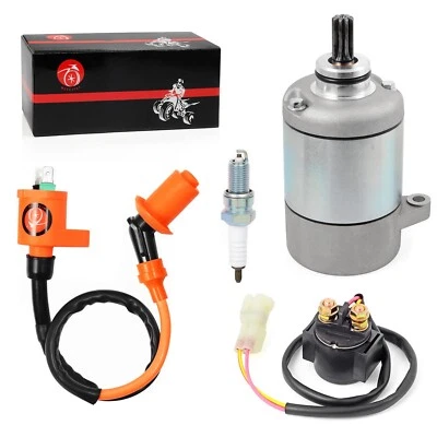 Starter Motor & Relay Ignition Coil Spark Plug for Honda Recon 250 TRX250TE T... - Image 1 of 4