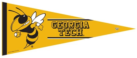 GEORGIA TECH YELLOW JACKETS Official Premium Felt NCAA Collectors PENNANT Cover