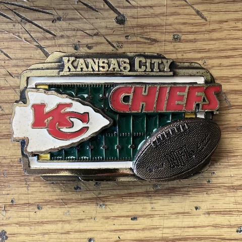 Vintage Kansas City Chiefs Football Belt Buckle NFL Cover