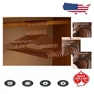Luxury Extra Smooth Golden Coat Hangers - 16.2” Wide for Perfect Closet - Picture 1 of 10