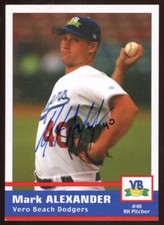 2005 Vero Beach Dodgers MARK ALEXANDER Signed Card autograph RC auto