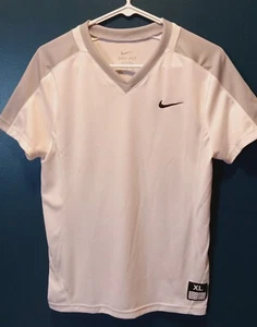 Youth XL Nike White Dri-Fit Short Sleeve Athletic Shirt - New - Picture 1 of 5